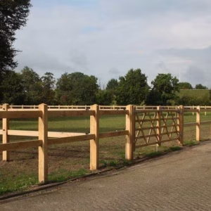 Eiken doorsteek hekwerk met diamantkop